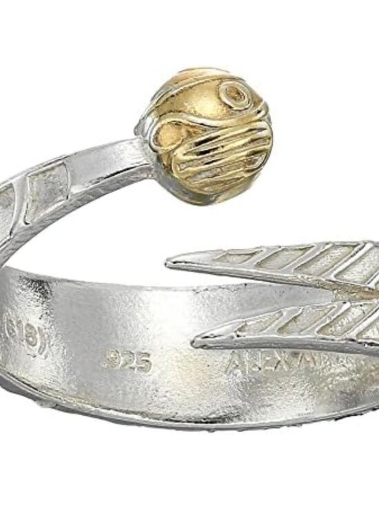 Alex and Ani Jewelry - Harry Potter Golden Snitch Wrap Ring 925 Sterling Silver & Gold Plated Size 7